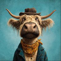 Stier mit Hut