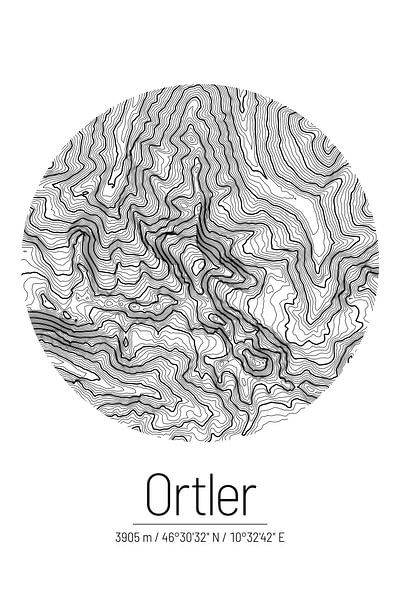 Ortler | Topographic Map (Minimal) by ViaMapia
