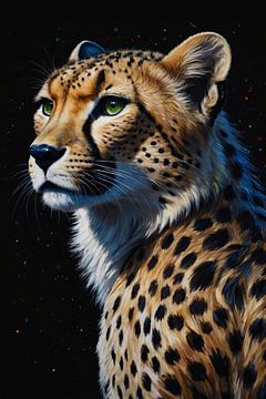 Stille Blik van een Cheetah onder de Sterren van De Muurdecoratie