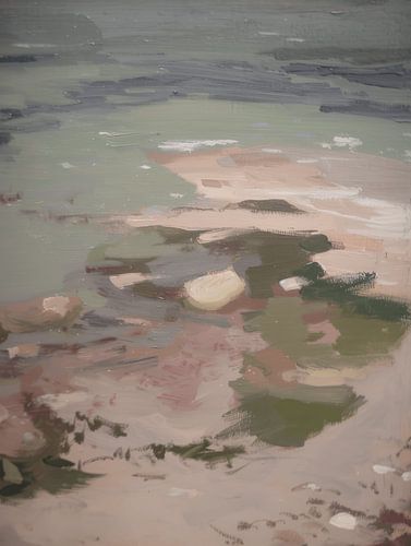 Moderne und abstrakte Landschaft in Pastellfarben