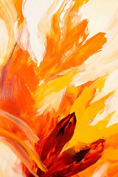 Levendige explosie van kleur in oranje