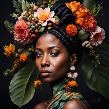 Blühende Schönheit: Afrikanisch-amerikanische Frau von Mellow Art