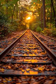 Voie ferrée dans une forêt d'automne sur Art & Soul Creations
