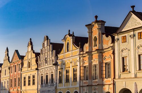 Historische huizen aan het marktplein van Telc