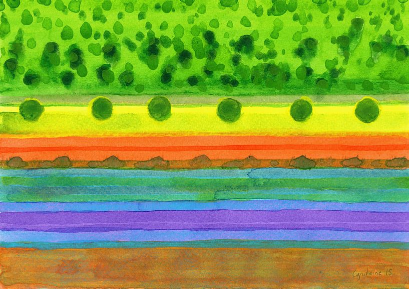 Plain with red Field  par Heidi Capitaine