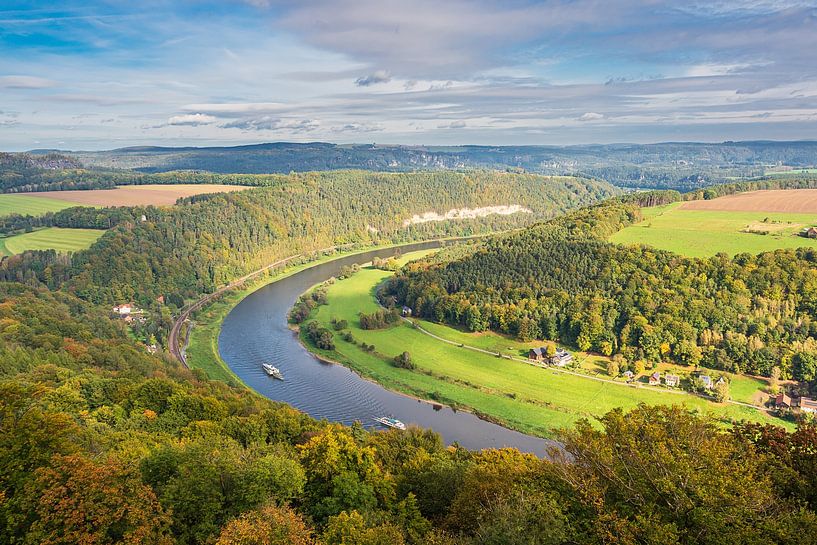 Blick über die Elbe auf die Sächsische Schweiz von Rico Ködder