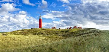 Panorama Vuurtoren van Texel / Panoramic Texel Lighthouse van Justin Sinner Pictures ( Fotograaf op Texel)