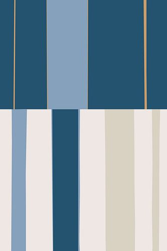 Mozaïek Blauw 2 | Geometrische Colorblocking