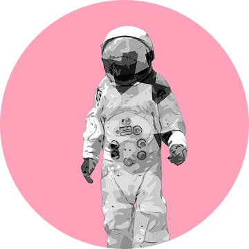 Spaceman AstronOut (roze en wit) van Gig-Pic by Sander van den Berg