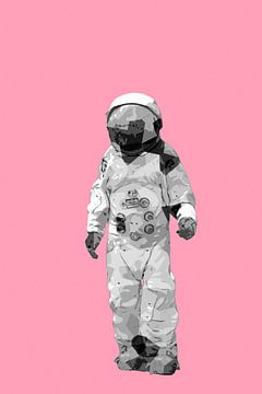 Spaceman AstronOut (roze en wit) van Gig-Pic by Sander van den Berg