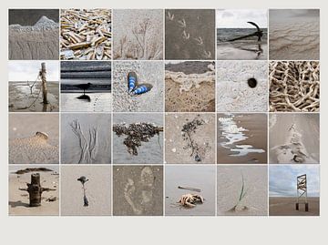 Strand collage Texel van Yke de Vos