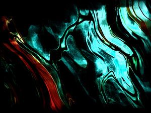 Abstract in rood blauw zwart