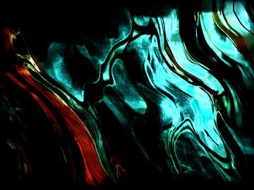 Abstract in rood blauw zwart van Maurice Dawson