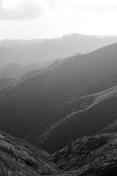 photo en noir et blanc des montagnes de madère. par Robinotof