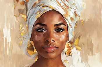 Beauté féminine en lumière dorée