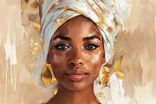 Beauté féminine en lumière dorée sur Art & Soul Creations