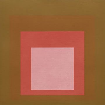 Josef Albers - Hommage aan het plein,bruin, rood, hoge resolutie van Vivanne