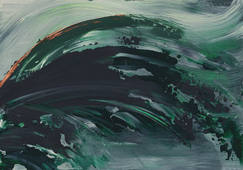 Emerald Wave – abstract dark green with copper
