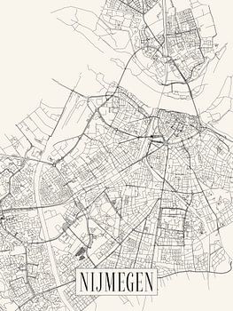 Stadskaart Nijmegen - Stad - Lichte variant - Gelderland Plattegrond