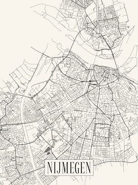 City map Nijmegen - City - Light variant - Gelderland Map by Locus Studio