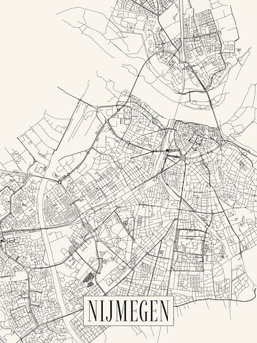Stadskaart Nijmegen - Stad - Lichte variant - Gelderland Plattegrond
