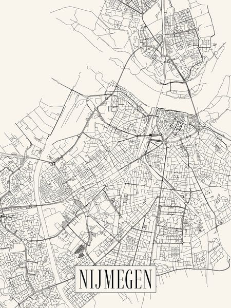 City map Nijmegen - City - Light variant - Gelderland Map by Locus Studio