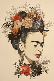 Frida Blumenportrait von Poster Art Shop