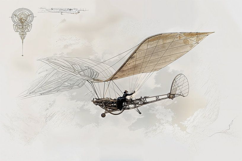 Drawing, imaginary plane by Peter Pen Drawings and Paintings