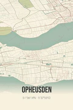 Vintage map of Opheusden (Gelderland) by Rezona