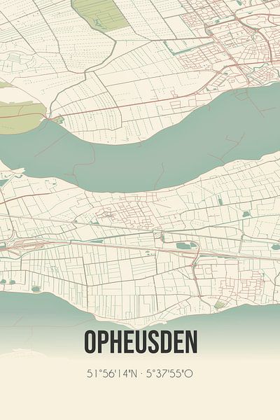 Vintage map of Opheusden (Gelderland) by Prints of Place