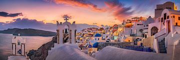 Zomeravond op het eiland Santorini in Griekenland van Voss Fine Art Fotografie
