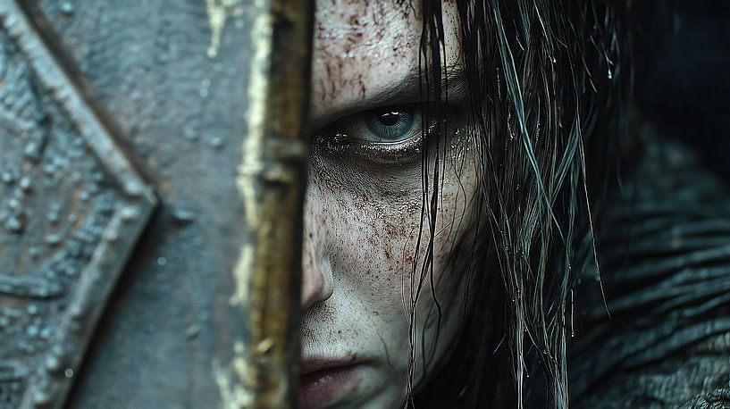 Warrior with mud and blood by Frank Heinz