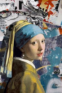 Girl with a Pearl Earring - the Colorful Industrial Edition sur Marja van den Hurk
