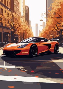 Oranje auto van Rizal Azhari