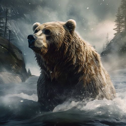 Bear in the river