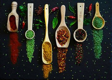 Cheerful,colourful still life with chalks and spices . by Saskia Dingemans Awarded Photographer