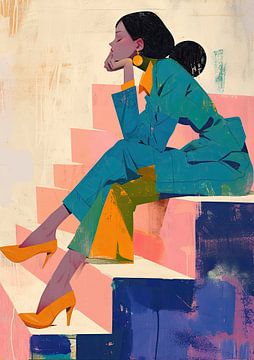 Vrouwen Schilderij | Thoughtful Repose van Blikvanger Schilderijen