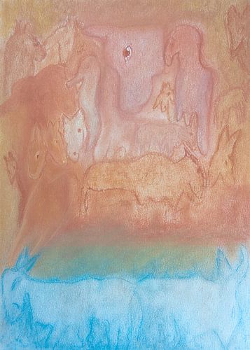 Urzeitliche Tiere in Kreide