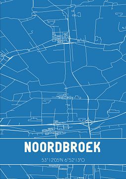 Blaupause | Karte | Noordbroek (Groningen) von Rezona