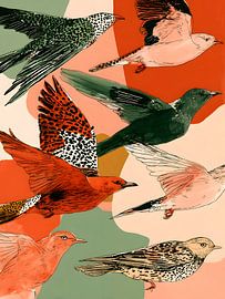 Bunte Vögel im Flug von IamHome Studio