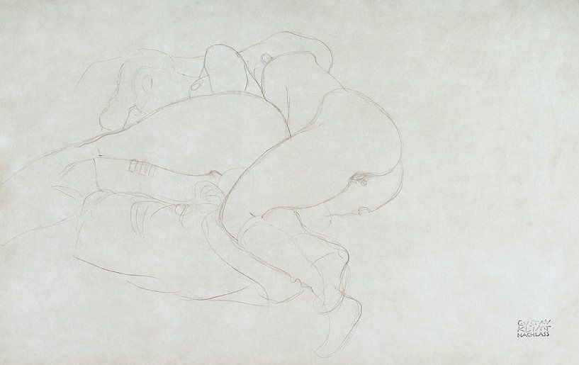 Zwei Frauen, Freundinnen, liegender Akt, Gustav Klimt (um 1905-1906) von Atelier Liesjes