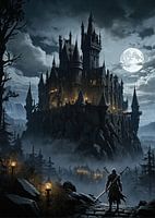 La dernière ascension vers le donjon éclairé par la lune