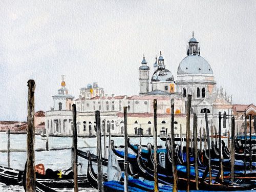 Santa Maria Della Salute hinter Gondolas, Venedig