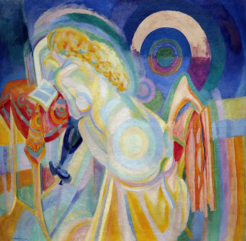 Naakte lezende vrouw door Robert Delaunay
