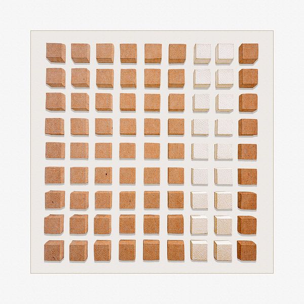 Geometrischer Abriss von Holzblöcken auf Beton -natürlich von STUDIO MINIMAL ART