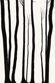 Dark silhouettes in the forest by Poster Art Shop