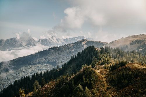 Boven op de berg in Zell am See, Oostenrijk (Alpen)