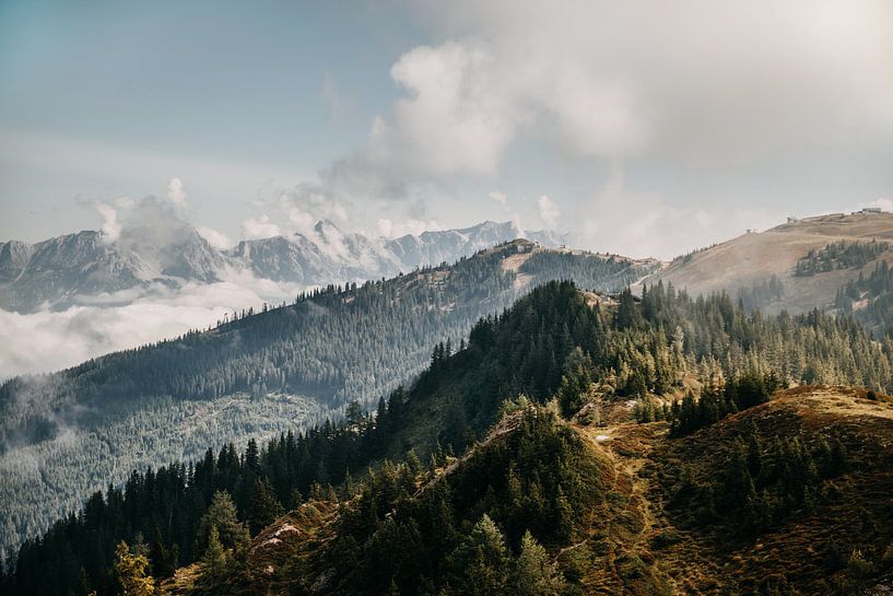 Oben auf dem Berg in Zell am See, Österreich (Alpen) von Yvette Baur