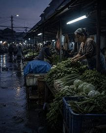 Early Morning at the Traditional Market by MARTINA KUSUMA DEWI
