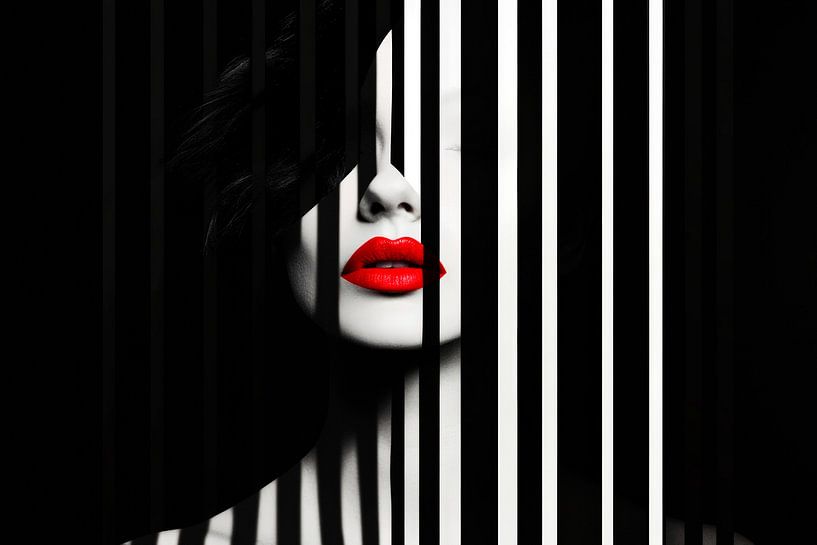 Face behind a streaky wall of shadow by Poster Art Shop